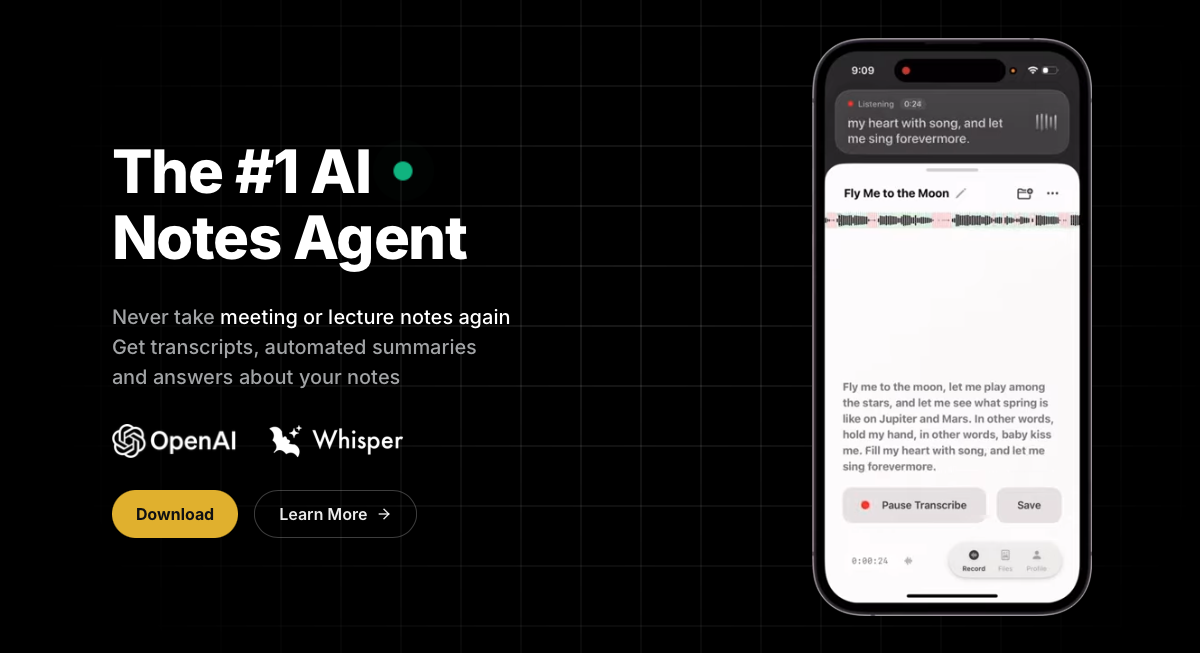 Whisper Notes - AI Note Taker for Meeting & Lecture Transcription